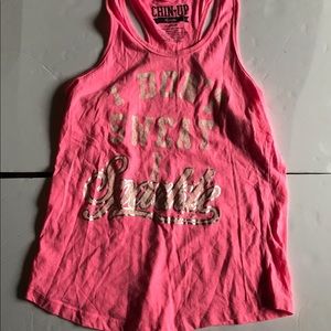 Chin Up Pink Workout Tank M